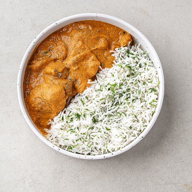 London Chicken Curry with Minted Pilaf